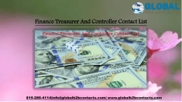Finance Treasurer And Controller Contact List