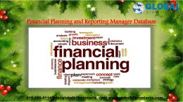 Financial Planning and Reporting Manager Database