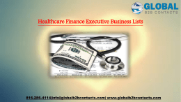 Healthcare Finance Executive Business Lists