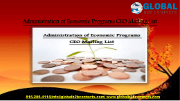 Administration of Economic Programs CEO Mailing List