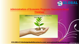 Administration of Economic Programs Industry Executives Mailing List