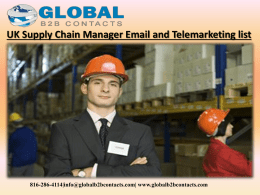 UK Supply Chain Manager Email and Telemarketing list