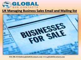 UK Managing Business Sales Email and Mailing list