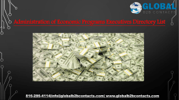 Administration of Economic Programs Executives Directory List