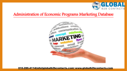 Administration of Economic Programs Marketing Database