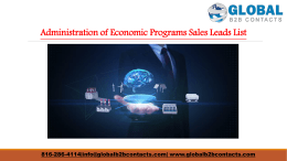 Administration of Economic Programs Sales Leads List