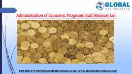 Administration of Economic Programs Staff Business List