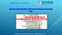 Business Administration of Economic Programs Executives Lists