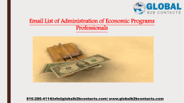 Email List of Administration of Economic Programs Professionals