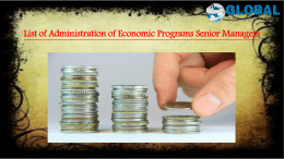 List of Administration of Economic Programs Senior Managers