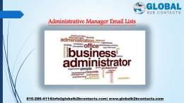 Administrative Manager Email Lists