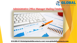 Administrative Office Manager Mailing Database