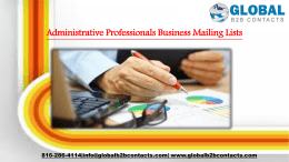 Administrative Professionals Business Mailing Lists