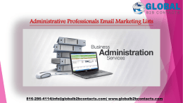 Administrative Professionals Email Marketing Lists