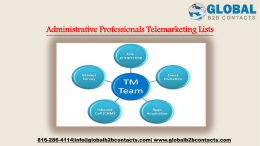 Administrative Professionals Telemarketing Lists