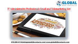 IT Administrative Professionals Email and Telemarketing List