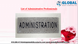 List of Administrative Professionals