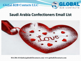 Saudi Arabia Confectioners Email List