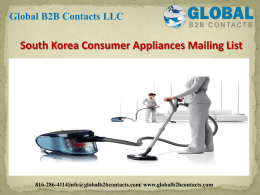 South Korea Consumer Appliances Mailing List