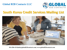 South Korea Credit Services Mailing List