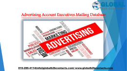 Advertising Account Executives Mailing Database