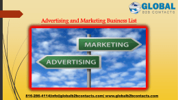 Advertising and Marketing Business List