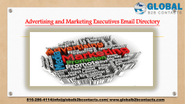 Advertising and Marketing Executives Email Directory