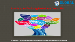Advertising and Marketing Professionals Contact Lists