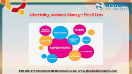 Advertising Assistant Manager Email Lists