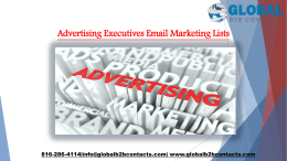 Advertising Executives Email Marketing Lists