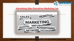 Advertising Sales Executives Marketing List