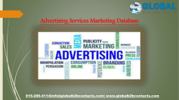 Advertising Services Marketing Database