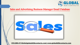 Sales and Advertising Business Manager Email Database