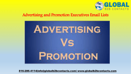 Advertising and Promotion Executives Email Lists