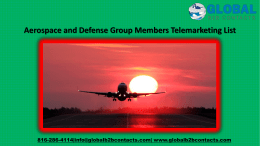 Aerospace and Defense Group Members Telemarketing List