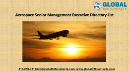 Aerospace Senior Management Executive Directory List