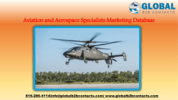 Aviation and Aerospace Specialists Marketing Database