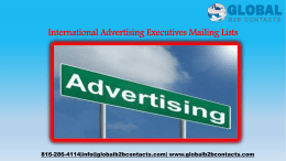 International Advertising Executives Mailing Lists