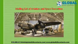Mailing List of Aviation and Space Executives