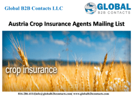 Austria Crop Insurance Agents Mailing List