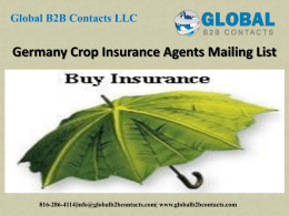 Germany Crop Insurance Agents Mailing List