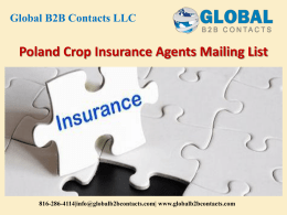 Poland Crop Insurance Agents Mailing List