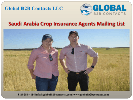 Saudi Arabia Crop Insurance Agents Mailing List