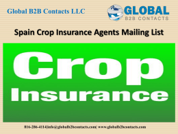 Spain Crop Insurance Agents Mailing List