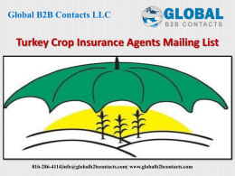 Turkey Crop Insurance Agents Mailing List