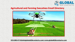 Agricultural and Farming Executives Email Directory