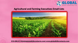 Agricultural and Farming Executives Email Lists