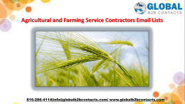Agricultural and Farming Service Contractors Email Lists