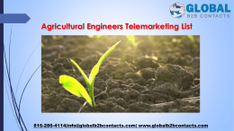 Agricultural Engineers Telemarketing List