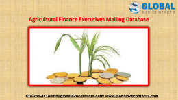 Agricultural Finance Executives Mailing Database